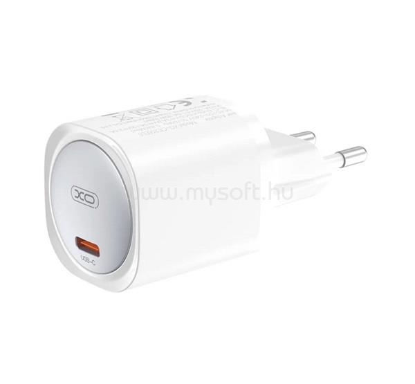 XO CE20 hálózati töltő Type-C aljzat 30W, PD gyorstöltő, FEHÉR