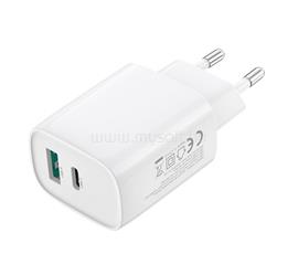 XO CE30 hálózati töltő USB+Type-C aljzat 30W, PD gyorstöltő 3.0, FEHÉR XO_CE30 small