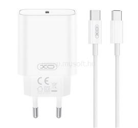 XO CE32 hálózati töltő Type-C aljzat 20W, PD gyorstöltő 3.0 + Type-C kábel, FEHÉR XO_XO-CE32 small