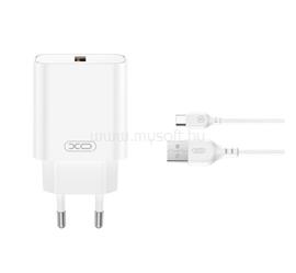 XO CE33 hálózati töltő USB aljzat 18W, gyorstöltő 3.0 + Type-C kábel, FEHÉR XO_CE33+TYPEC small
