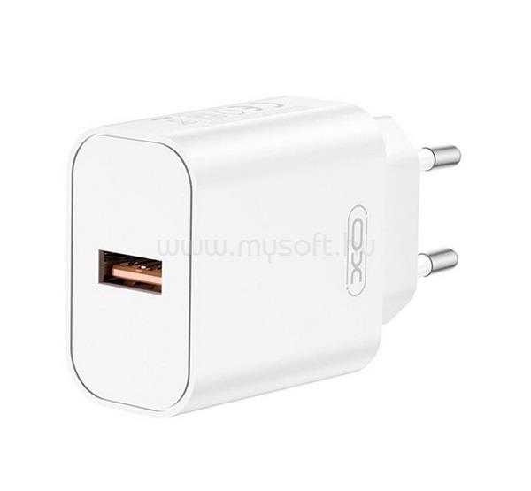 XO CE33 hálózati töltő USB aljzat 18W, gyorstöltő 3.0, FEHÉR