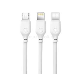 XO XO NB103 adatkábel 3in1 USB - Type-C/lightning/microUSB, 100cm, FEHÉR XO_XO-NB103_W small
