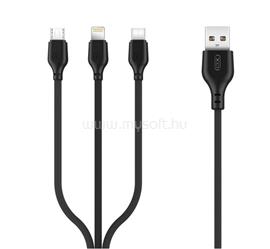 XO NB103 adatkábel 3in1 USB - Type-C/lightning/microUSB, 100cm, FEKETE XO_NB103 small