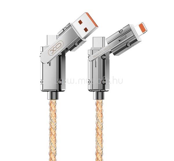 XO NB275 töltőkábel 4in1 Type-C/USB - Type-C/lightning, 100cm, EZÜST