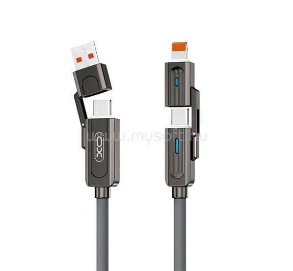 XO NB275 töltőkábel 4in1 Type-C/USB - Type-C/lightning, 100cm, FEKETE