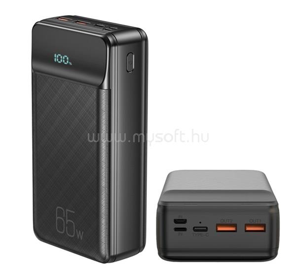XO XO PR201 vésztöltő 2 USB+Type-C aljzat 30000mAh, LED kijelző, FEKETE