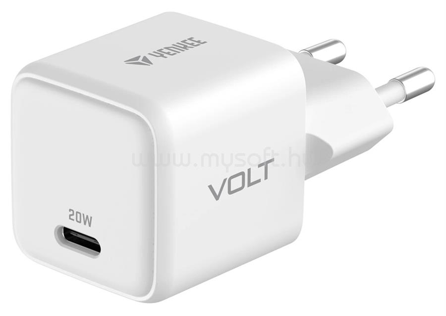 YENKEE HÁLÓZATI TÖLTŐ, 20W, USB-C, FEHÉR