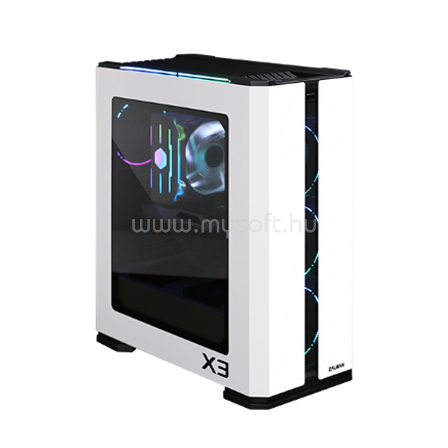 ZALMAN X3 fehér (táp nélküli) ablakos ATX ház