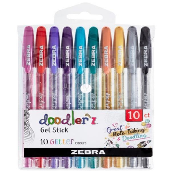 ZEBRA Doodlerz Glitter 10db-os zseléstoll készlet