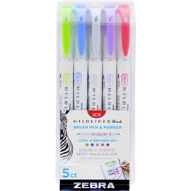ZEBRA Mildliner Brush Cool&Refined  5db-os kettős végű ecset marker ZEBRA_79205 small