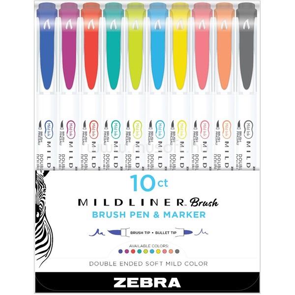 ZEBRA Mildliner Brush Cool&Refined 10db-os kettős végű ecset marker