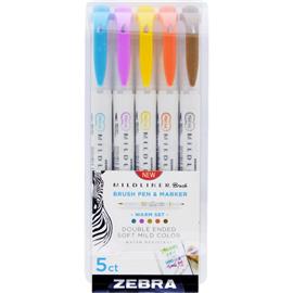 ZEBRA Mildliner Brush Warm 5db-os kettős végű ecset marker ZEBRA_79305 small