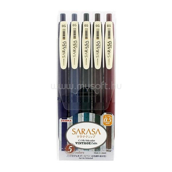 ZEBRA Sarasa Clip 0,5 Vintage 5 Colour Set zselés toll
