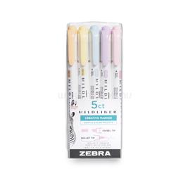 ZEBRA Szövegkiemelő készlet, 1,4/4 mm, kétvégű, Mildliner Highlighter Gentle, 5 különböző szín ZEBRA_64489 small