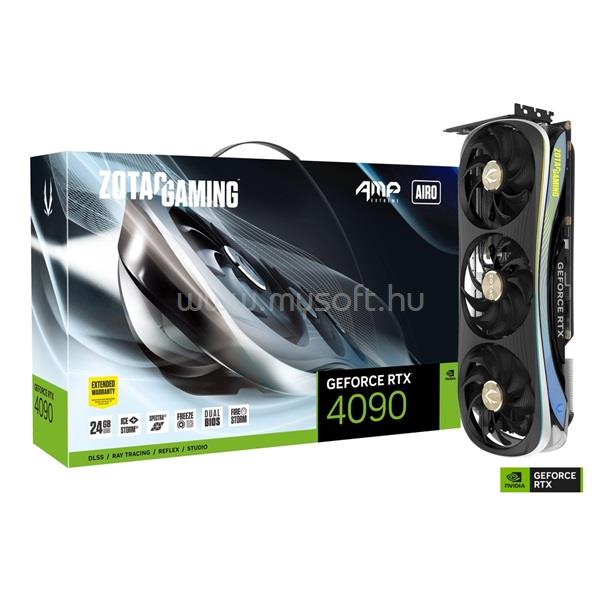 ZOTAC Videokártya nVidia GeForce GAMING RTX 4090 AMP EXTREME AIRO 24GB GDDR6X