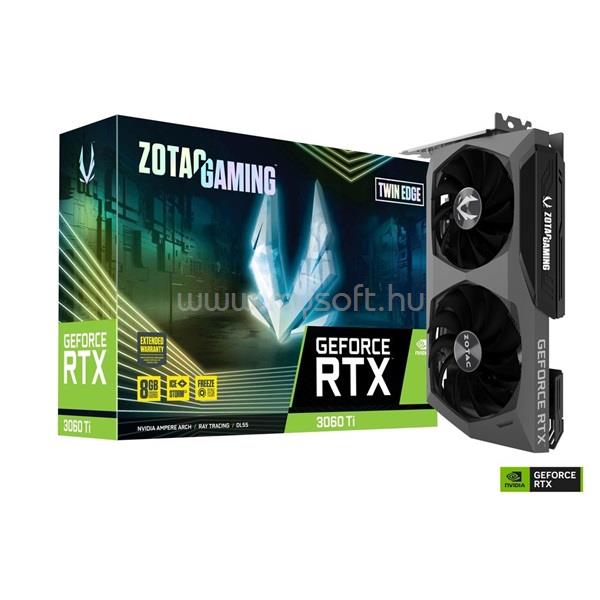 ZOTAC Videókártya nVidia GeForce RTX 3060 Ti Twin Edge GAMING 8GB GDDR6X