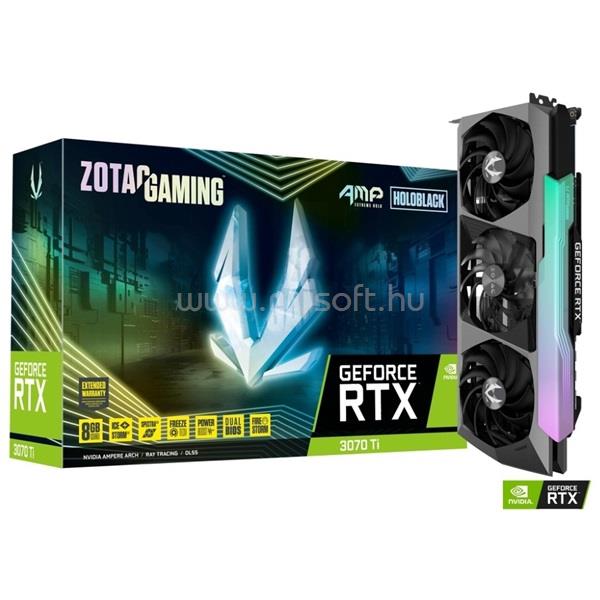 ZOTAC Videokártya nVidia GeForce RTX 3070 Ti AMP Extreme Holo GAMING 8GB GDDR6X