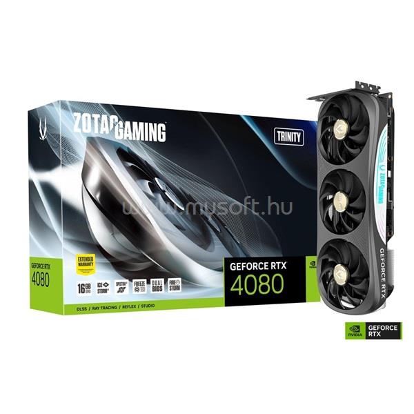 ZOTAC Videókártya nVidia GeForce RTX 4080 GAMING Trinity 16GB GDDR6X