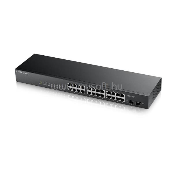 ZYXEL 26-port Gigabit Web Smart switch: 24x Gigabit metal + 2x SFP, IPv6, 802.3a