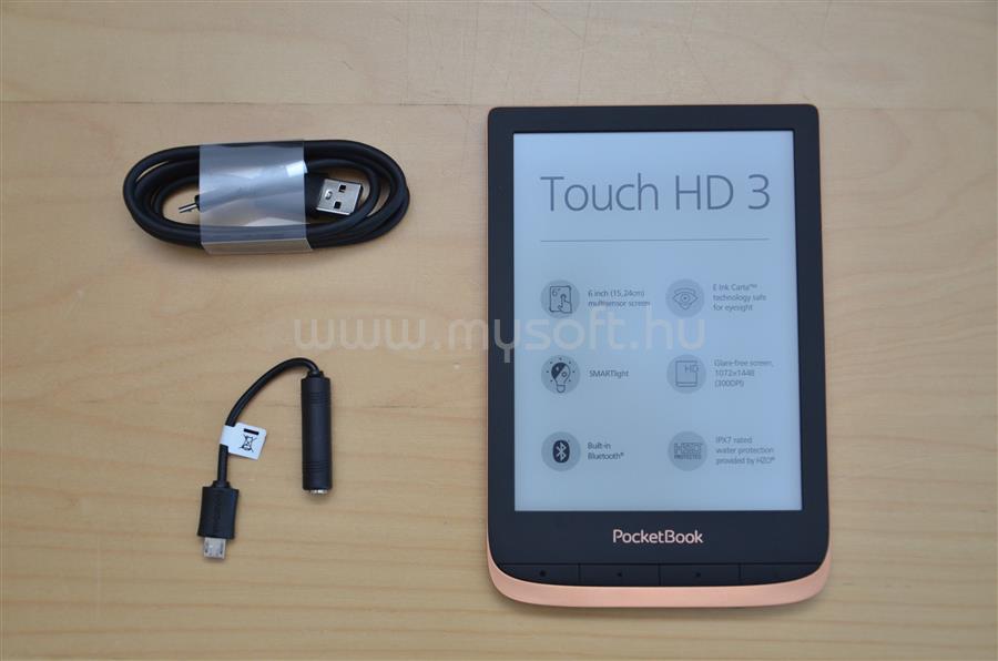 POCKETBOOK eReader Touch HD 3 Réz (6", Cpu DualCore 1GHz, 512MB