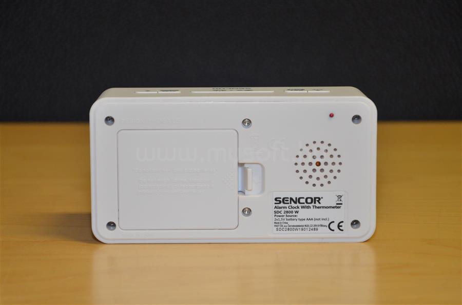 SENCOR SDC 2800 W fehér digitális ébresztőóra hőmérővel (SDC_2800_W